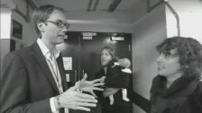 Razorlight and Stephen Merchant - shirt ripping stuff backstage at the Ball '08